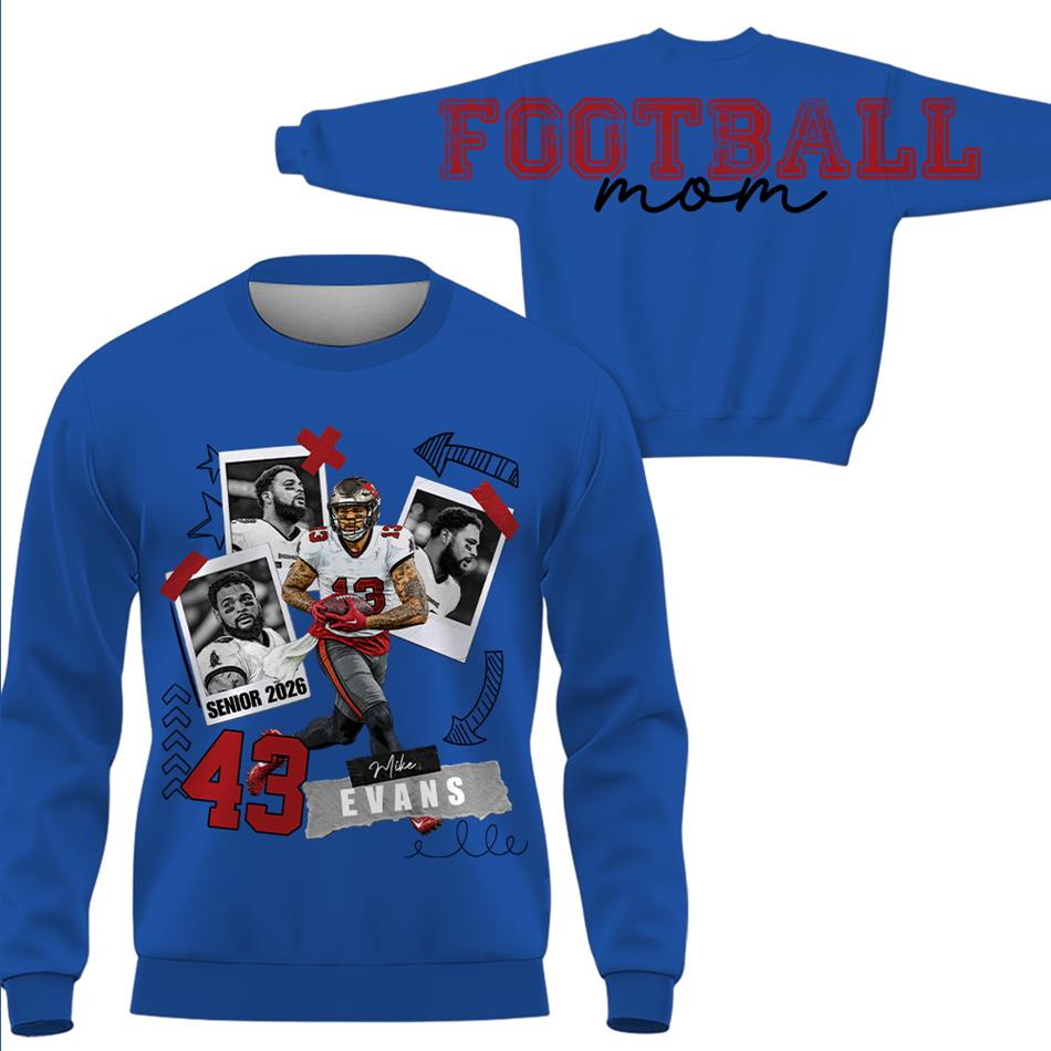 Personalized Senior Football Mom Shirt Sweatshirt Hoodie – Custom Player Photo, Name & Number Game Day For Football Mom Dad Mama H2511 Trna