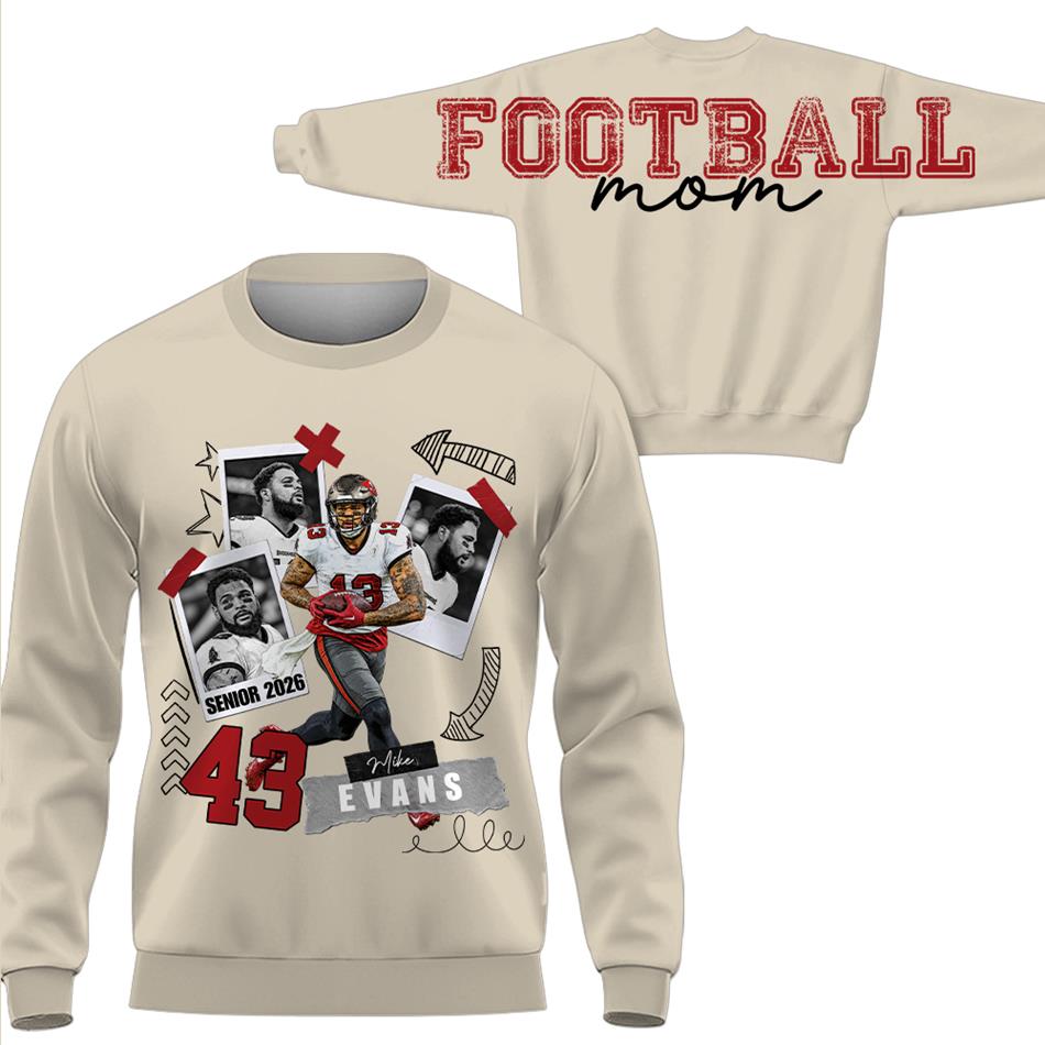 Personalized Senior Football Mom Shirt Sweatshirt Hoodie – Custom Player Photo, Name & Number Game Day For Football Mom Dad Mama H2511 Trna