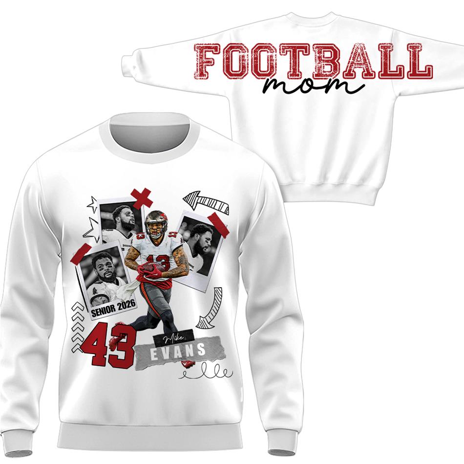 Personalized Senior Football Mom Shirt Sweatshirt Hoodie – Custom Player Photo, Name & Number Game Day For Football Mom Dad Mama H2511 Trna