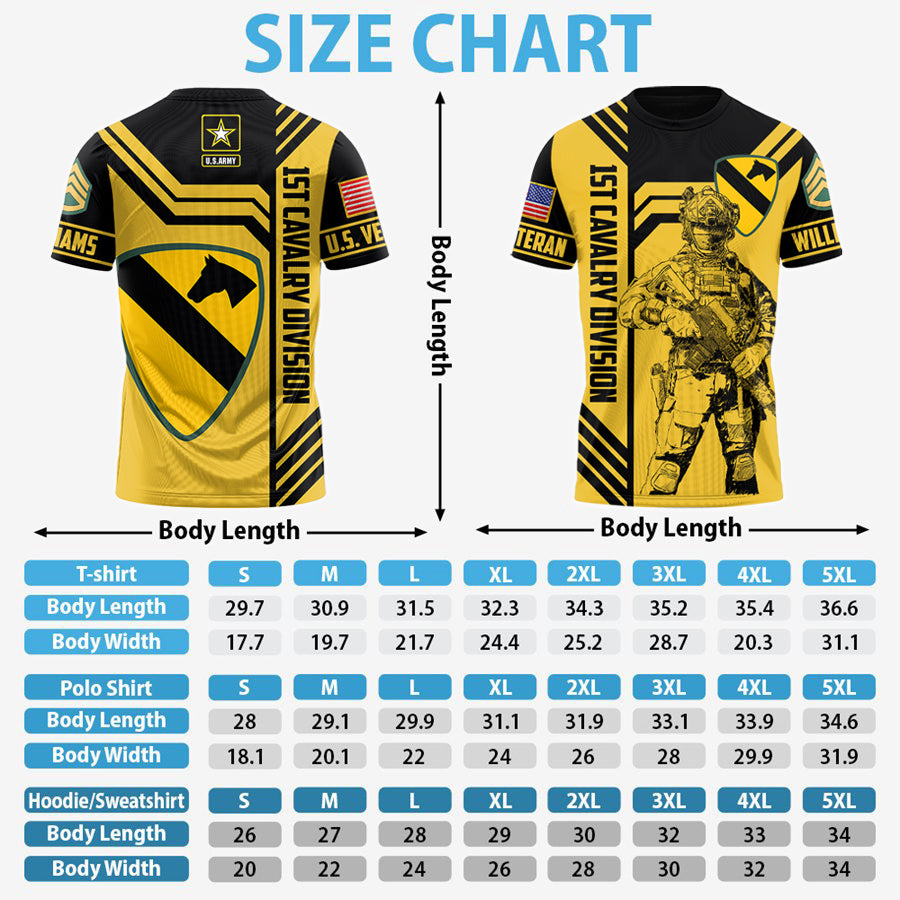Custom 3D All Over Prints T-Shirt, Personalized Name And Military Logo Divison Shirt Gift For Veteran H2511 Trna
