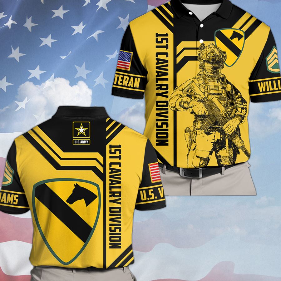 Custom 3D All Over Prints T-Shirt, Personalized Name And Military Logo Divison Shirt Gift For Veteran H2511 Trna