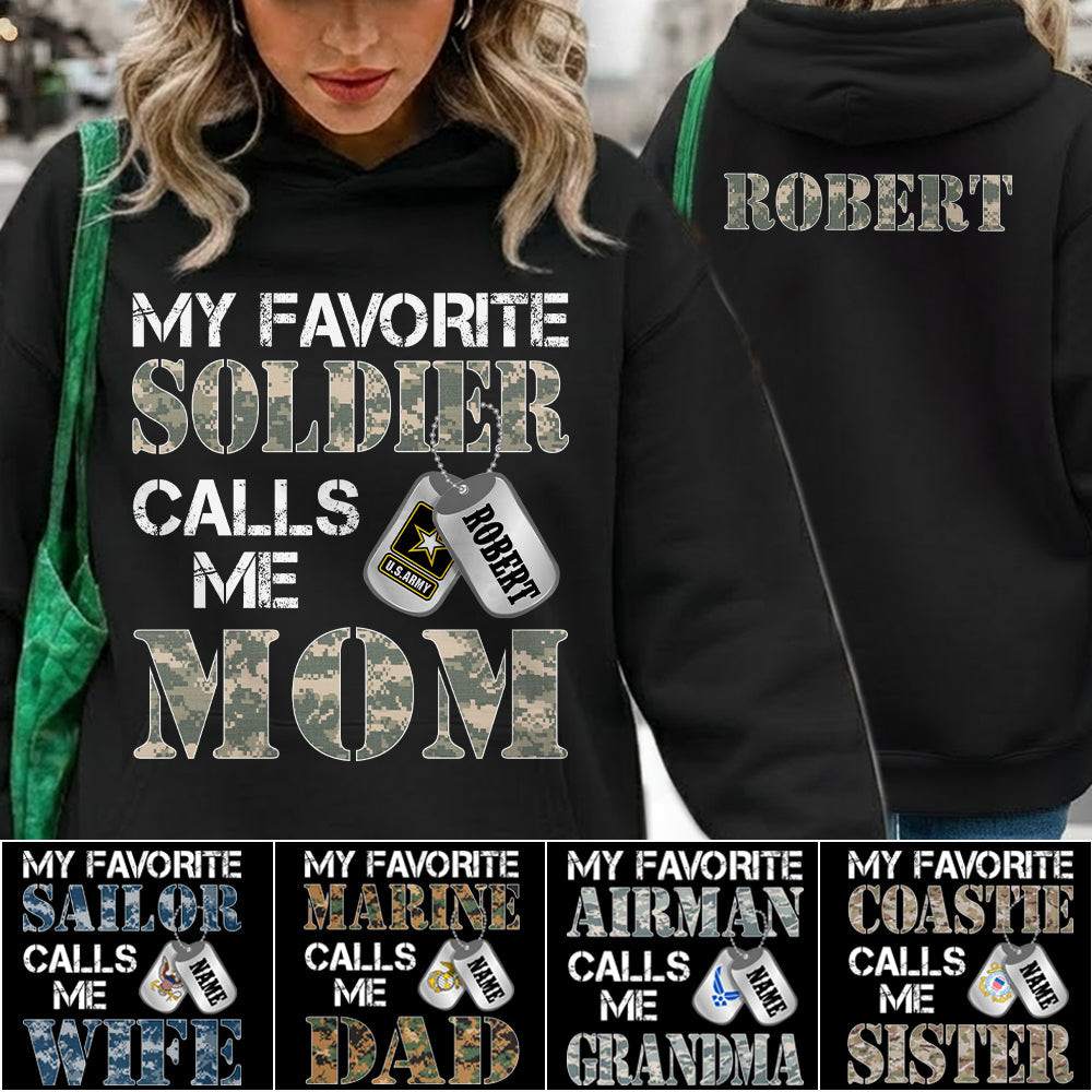 My Favorite Soldier Calls Me Mom Custom Shirt For Proud Military Family Graduation Day Shirt H2511 Trna