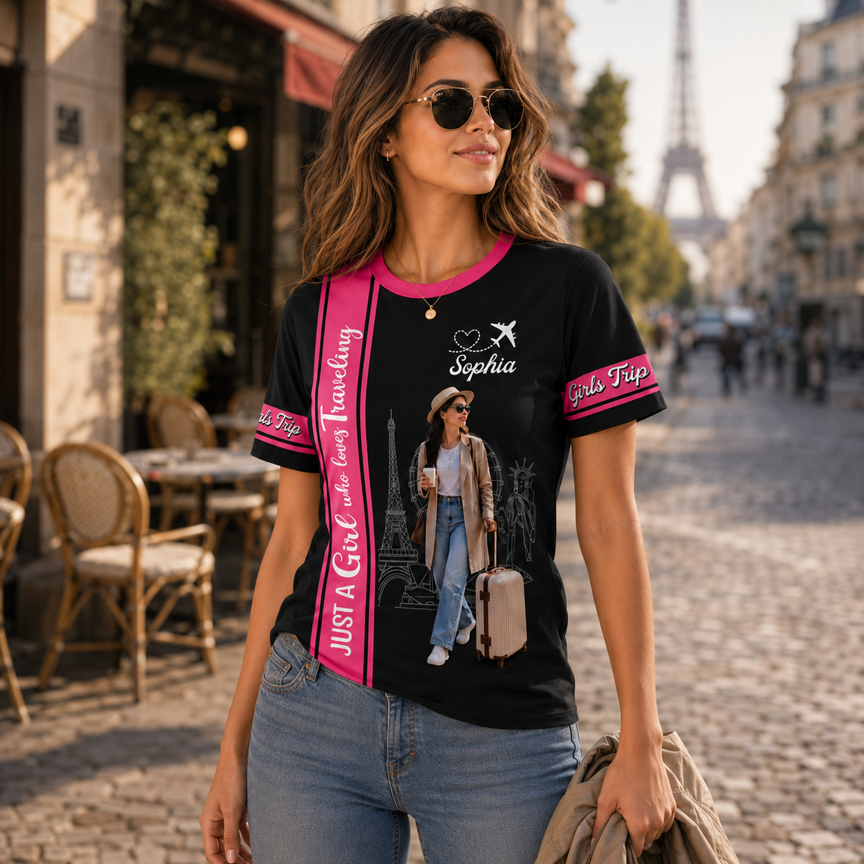 Just A Girl Boy Who Loves Traveling - Personalized Travel Shirt, Custom Photo Vacation Shirt Na02 Hv01