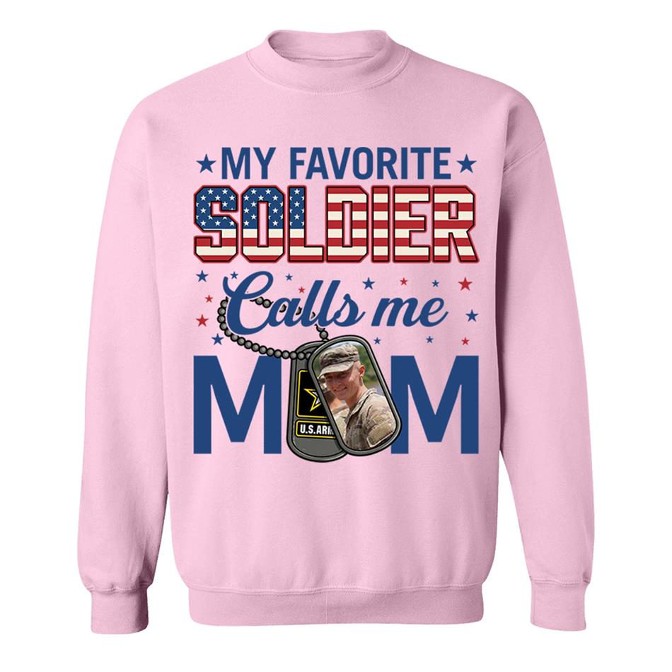 My Favorite Soldier Calls Me Mom Custom Photo Shirt For Proud Military Mom Dad 4th July Shirt H2511 Trna