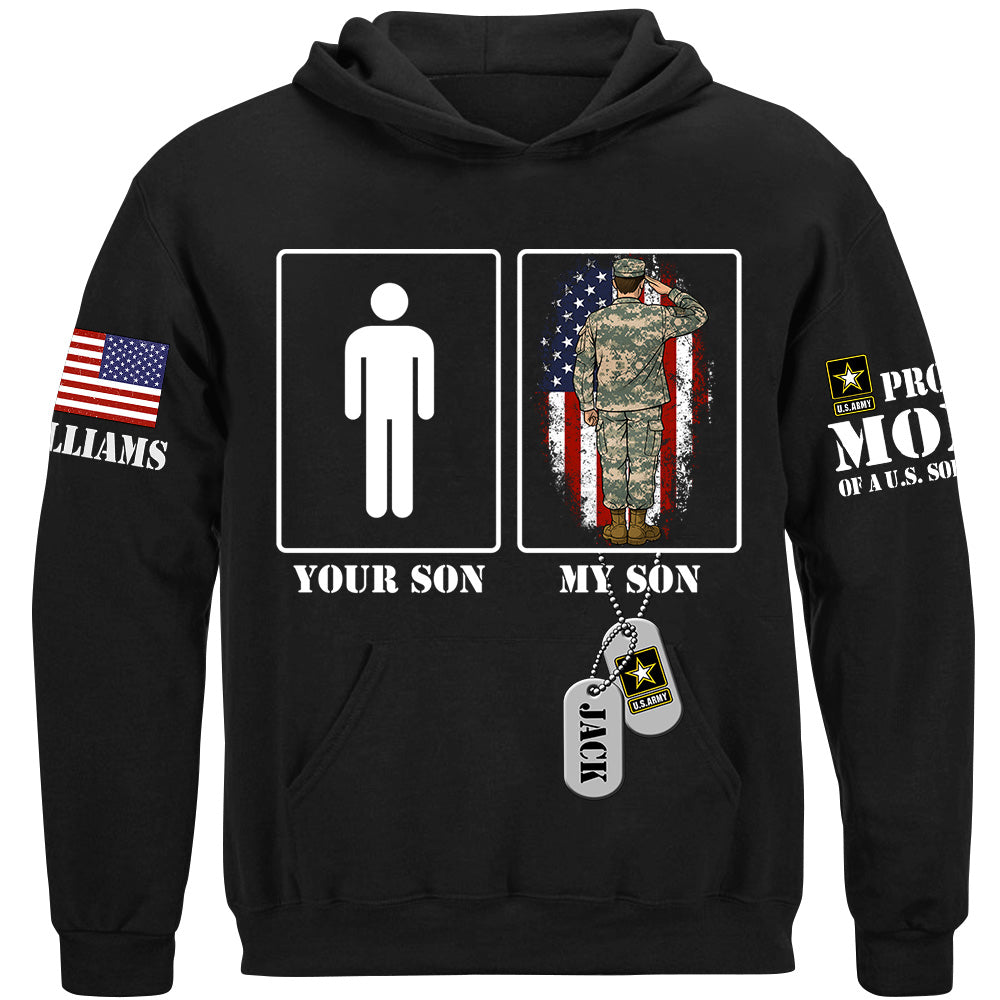 Your Son My Son Custom Shirt For Proud Mom Dad Family of US Soldier Military Graduate Families Shirt H2511 Trna