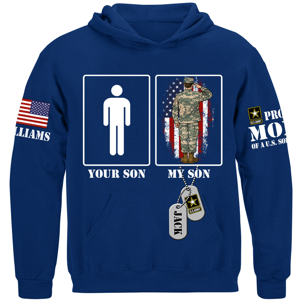 Your Son My Son Custom Shirt For Proud Mom Dad Family of US Soldier Military Graduate Families Shirt H2511 Trna