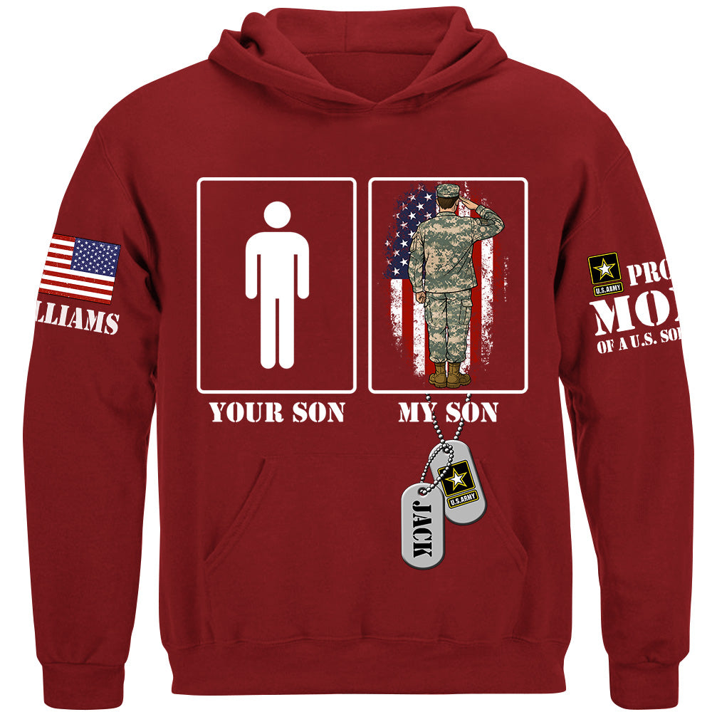 Your Son My Son Custom Shirt For Proud Mom Dad Family of US Soldier Military Graduate Families Shirt H2511 Trna