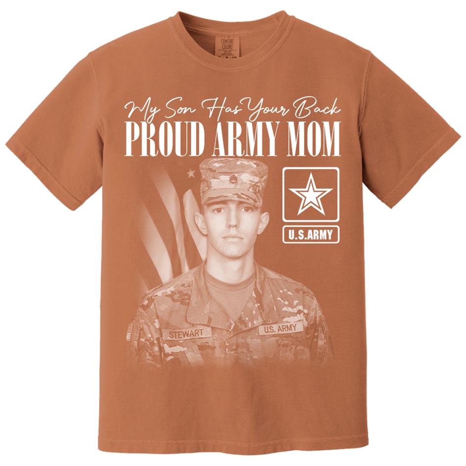 My Son Has Your Back Custom Washed Tee Retro Bootleg Shirt For Military Family Day Training Graduate Family Member Shirt H2511 Trna