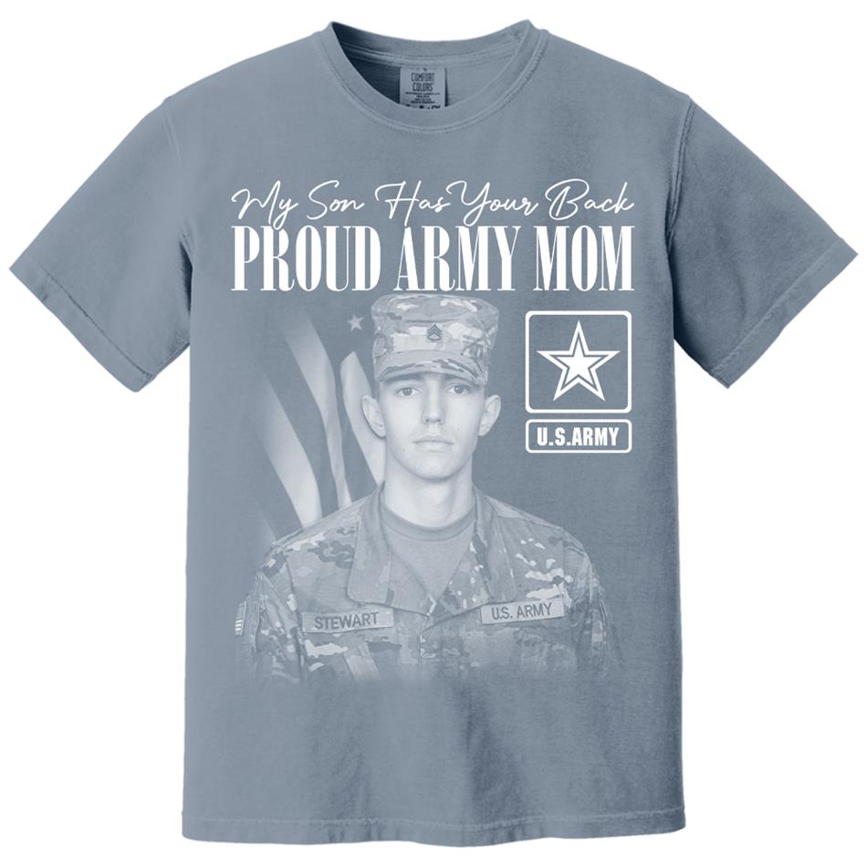 My Son Has Your Back Custom Washed Tee Retro Bootleg Shirt For Military Family Day Training Graduate Family Member Shirt H2511 Trna