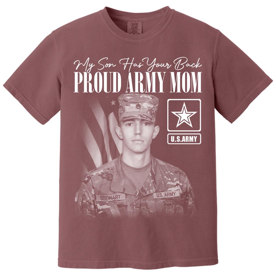 My Son Has Your Back Custom Washed Tee Retro Bootleg Shirt For Military Family Day Training Graduate Family Member Shirt H2511 Trna