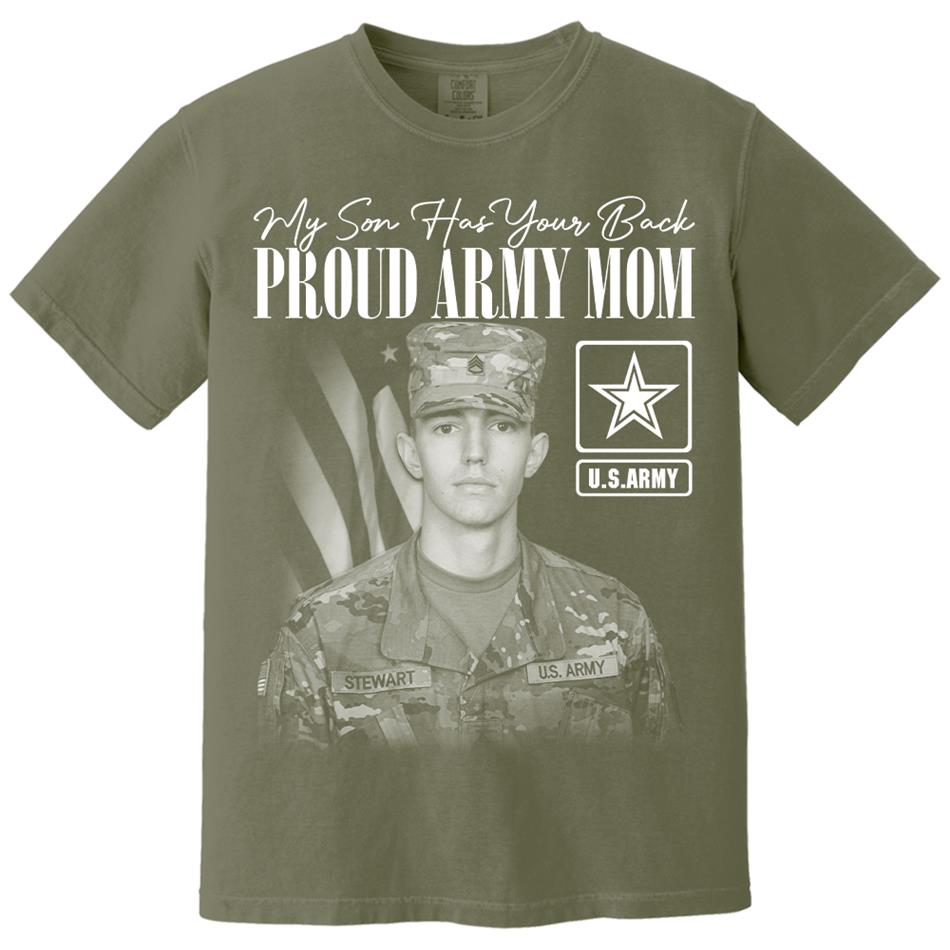 My Son Has Your Back Custom Washed Tee Retro Bootleg Shirt For Military Family Day Training Graduate Family Member Shirt H2511 Trna