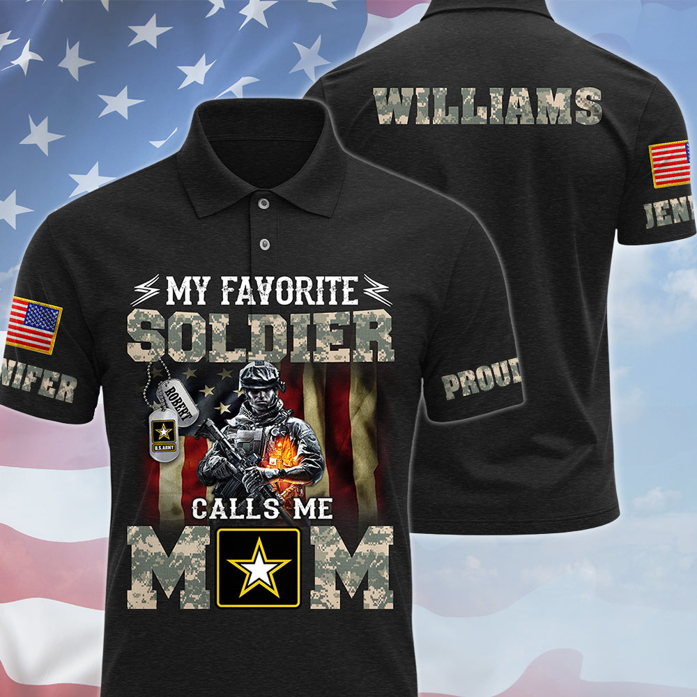 My Favorite Soldier Calls Me Mom Proud Army Mom Custom All Over Print Shirt Hoodie Gift For US Military Mom Dad Family Members H2511