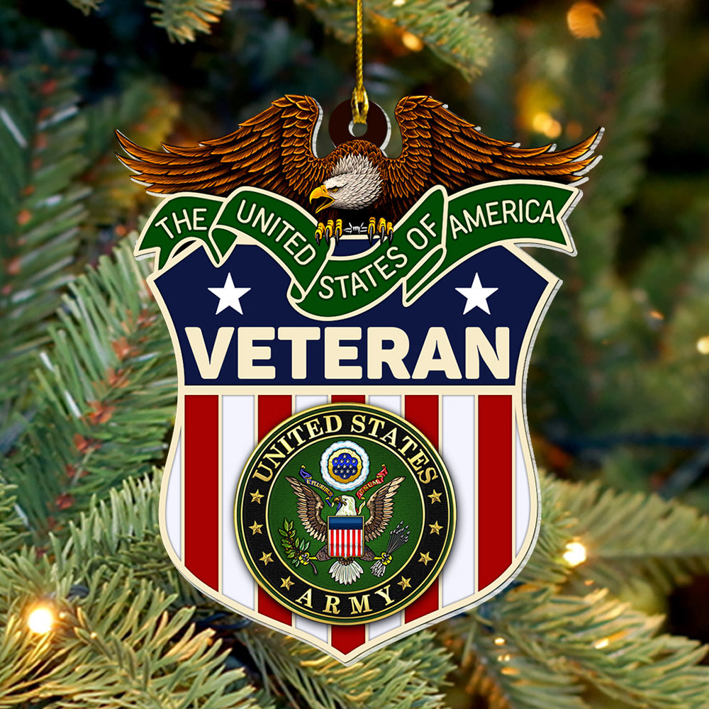 The United States Of America Veteran Personalized Acrylic Ornament Christmas Gift For Military Veteran H2511