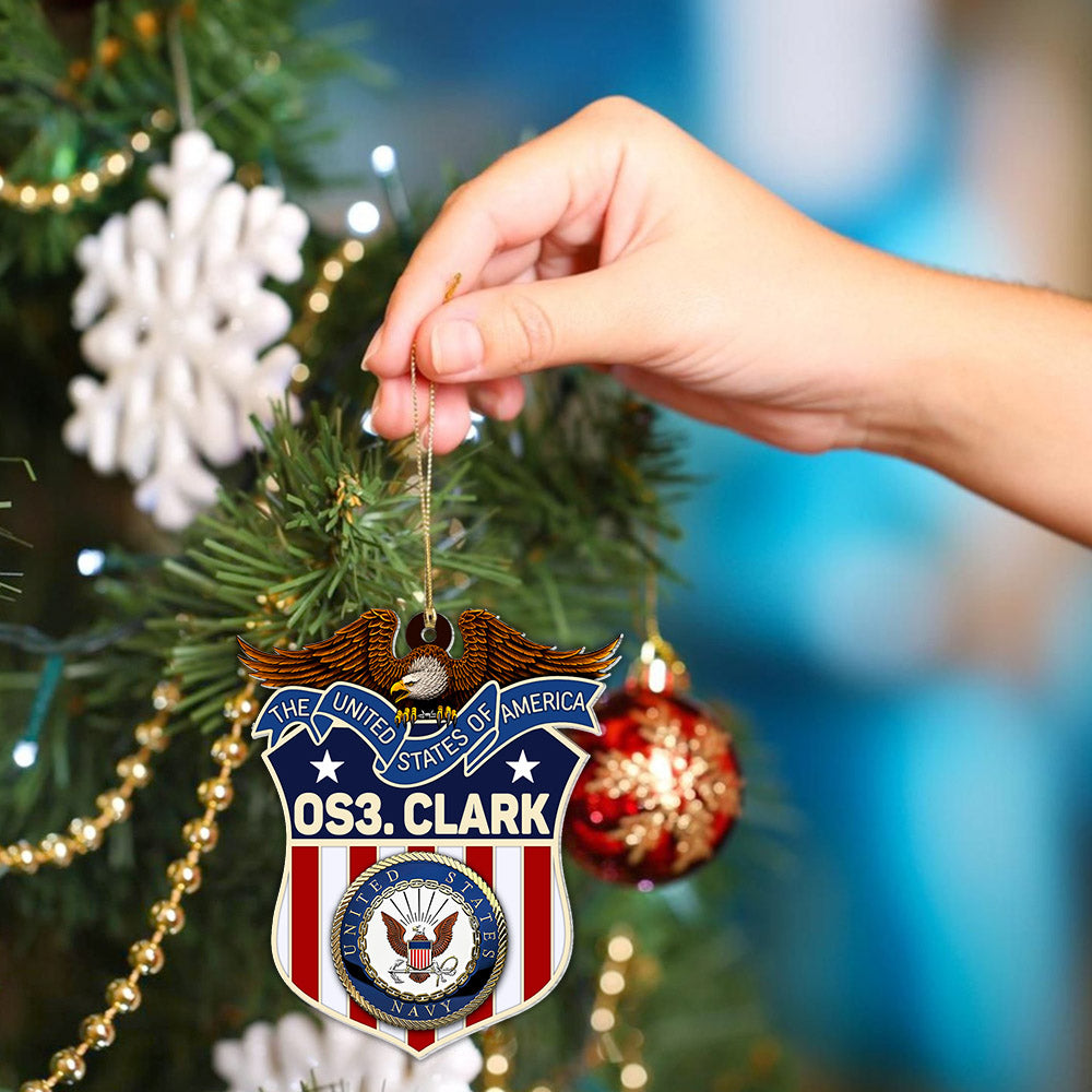 The United States Of America Veteran Personalized Acrylic Ornament Christmas Gift For Military Veteran H2511