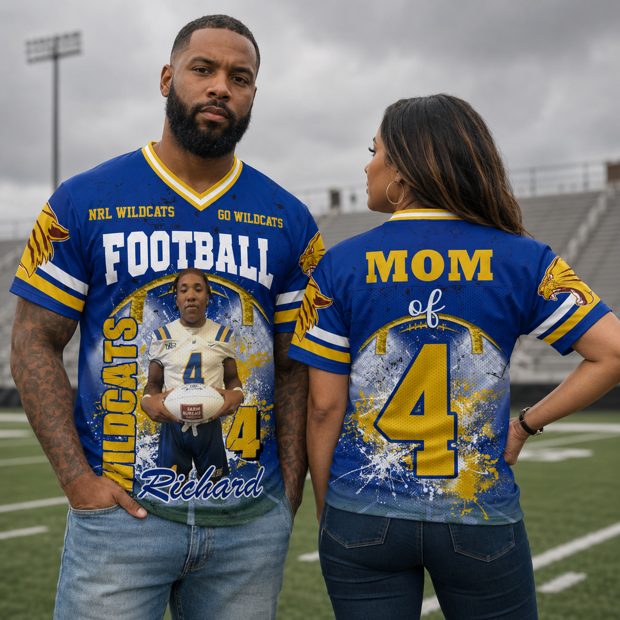 Custom Photo Football Jersey Game Day Shirt Gift For Sport Family H2511
