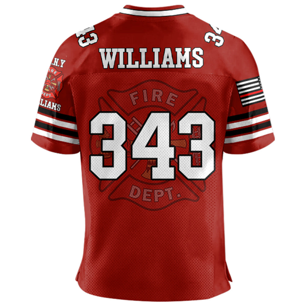 US Firefighter Football Jersey Custom Dept Name Number Firefighter Retirement Fireman Dad Grandpa H2511