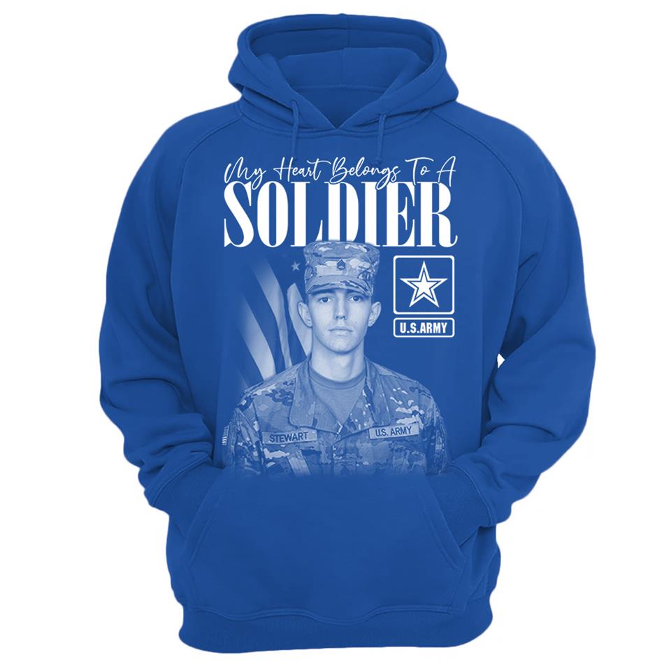 My Heart Belongs To A Soldier Custom Washed Tee Retro Bootleg Shirt For Military Family Day Training Graduate Family Member Shirt H2511 Trna