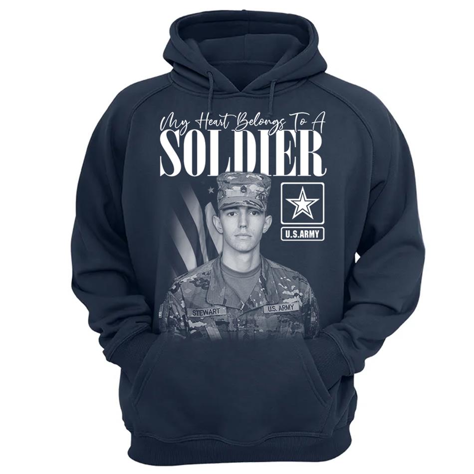 My Heart Belongs To A Soldier Custom Washed Tee Retro Bootleg Shirt For Military Family Day Training Graduate Family Member Shirt H2511 Trna