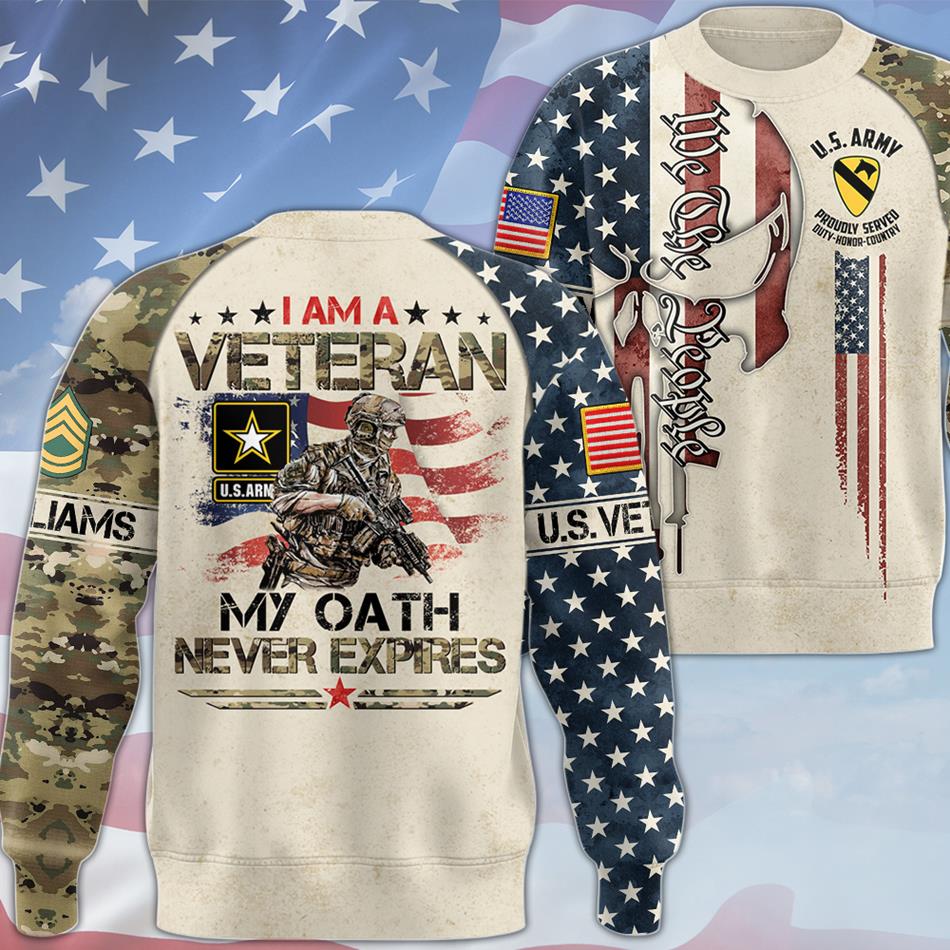 I Am A Veteran My Oath Never Expires Custom Skull We The People All Over Print Shirt Hoodie Gift For US Veterans H2511 Trna