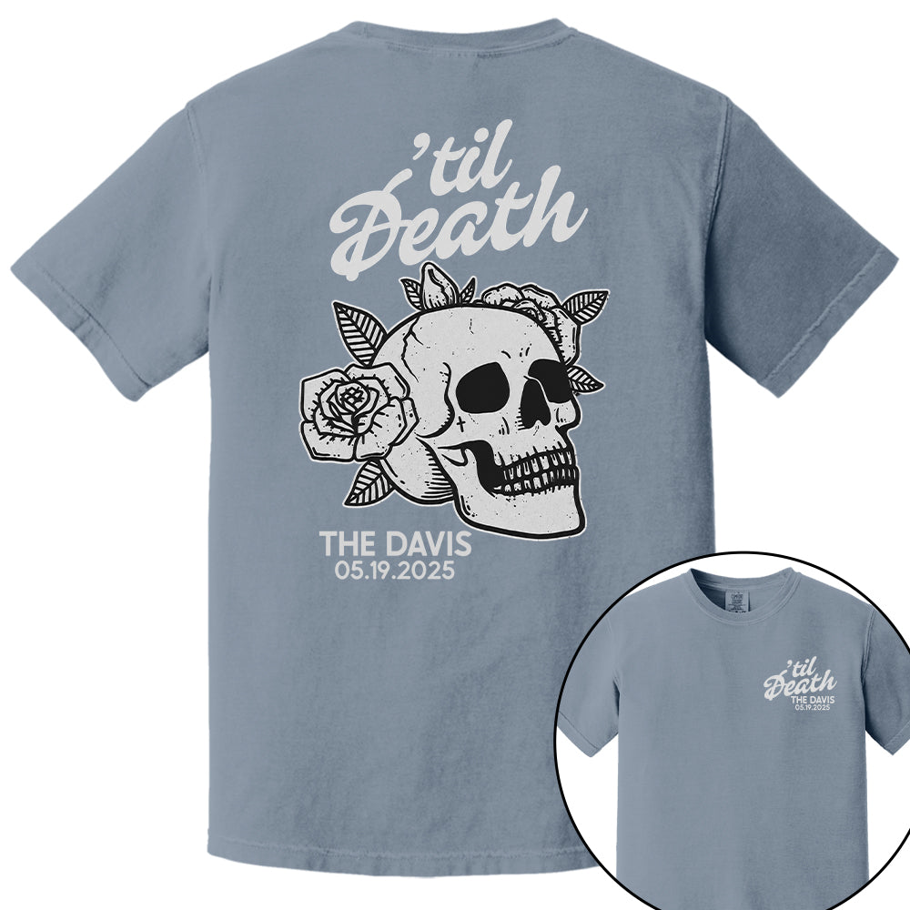 Custom Til Death Shirt, Skeleton Bride Shirt, Wedding Date Newlywed Tees, Wedding Day Shirt, Til Death Married Couple Nh00