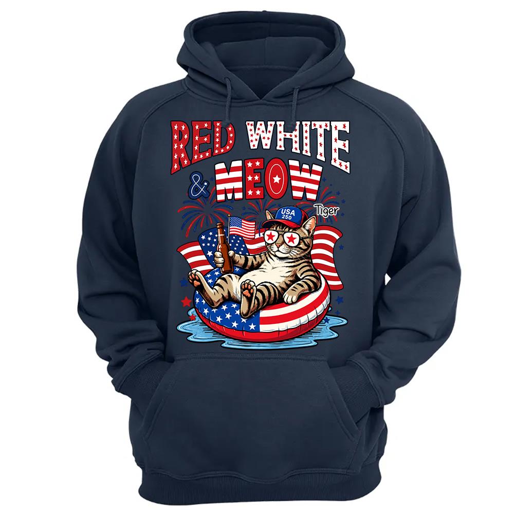 Red White Meow, Custom Photo Pet Shirt, America 250th Anniversary Gifts For Dog Cat Lovers, Dog Dad And Mom, Cat Owners T1807 Hv01 