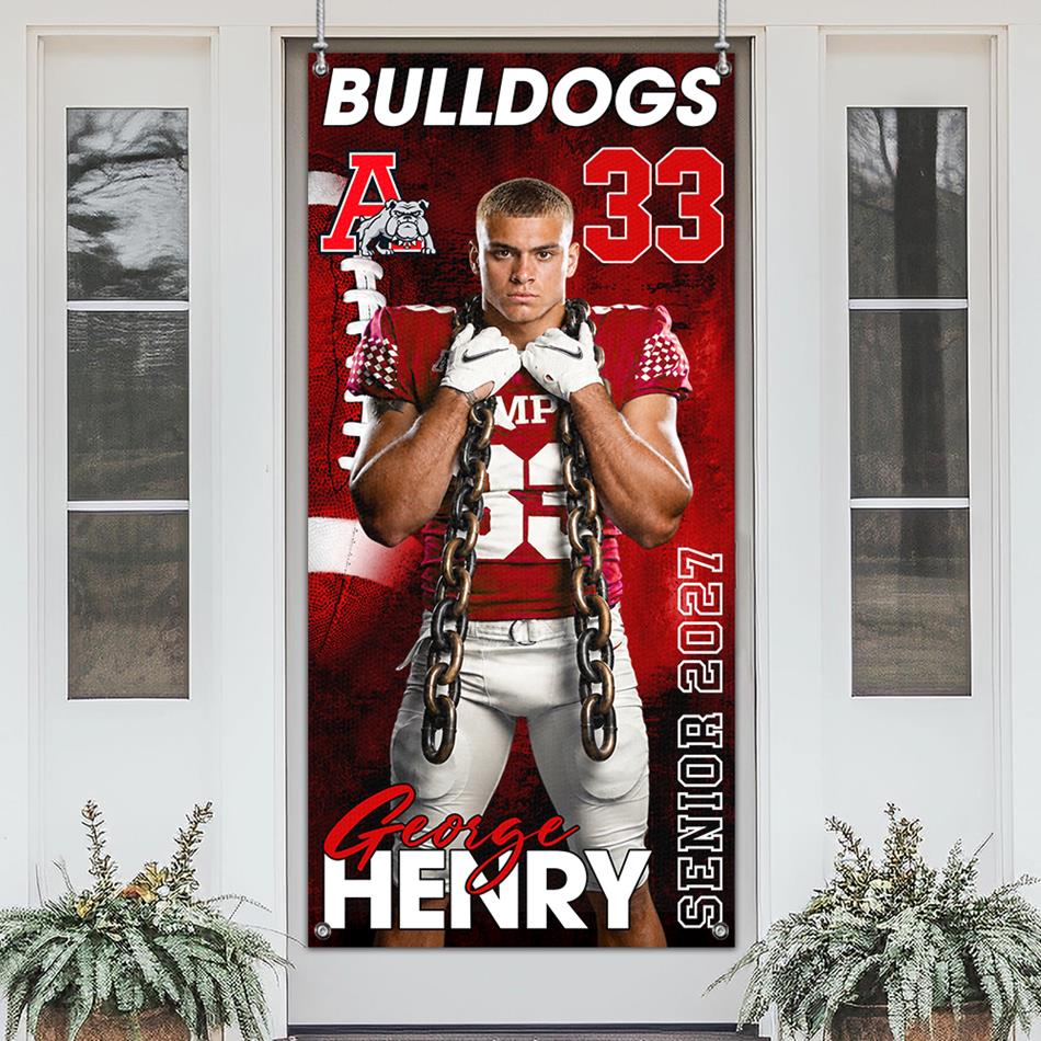 Custom Senior 2026 American Football Senior Banner Gift For Football Gameday Football Lovers Banner H2511 Trna
