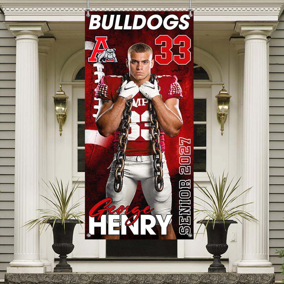 Custom Senior 2026 American Football Senior Banner Gift For Football Gameday Football Lovers Banner H2511 Trna