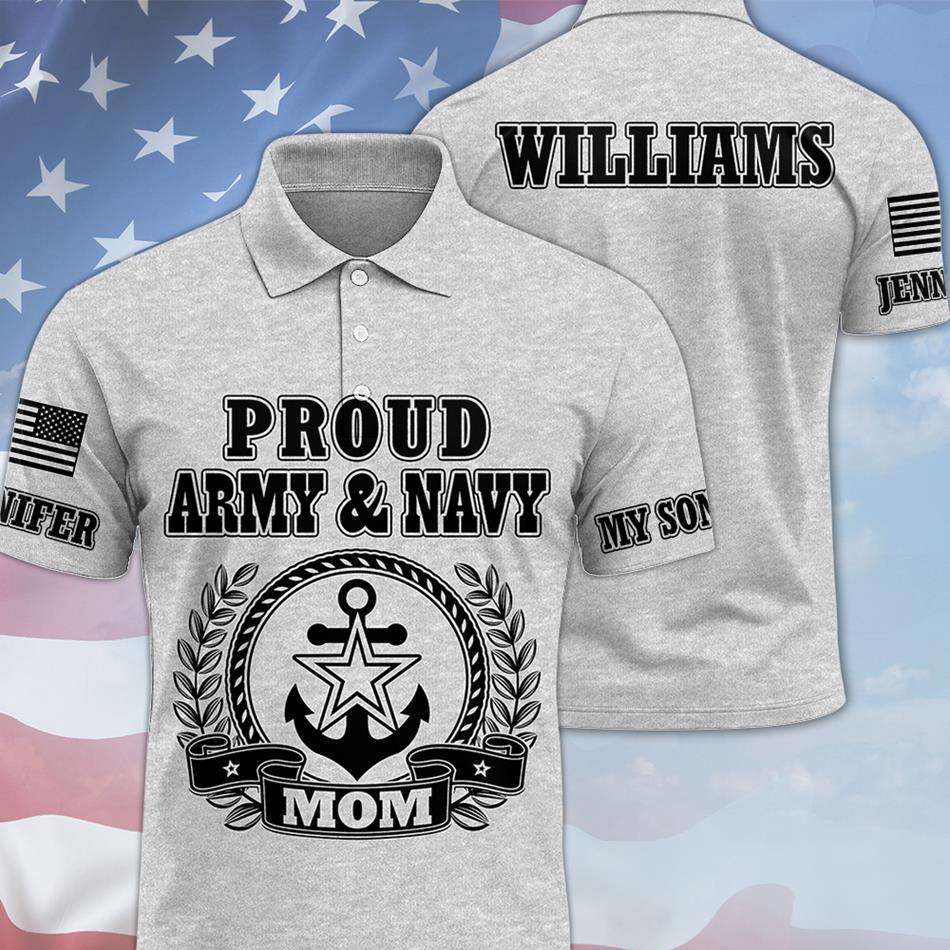 Proud Military Mom My Sons My Heroes Custom All Over Print Shirt Hoodie Gift For Mom Dad Grandma Family Members H2511 Trna