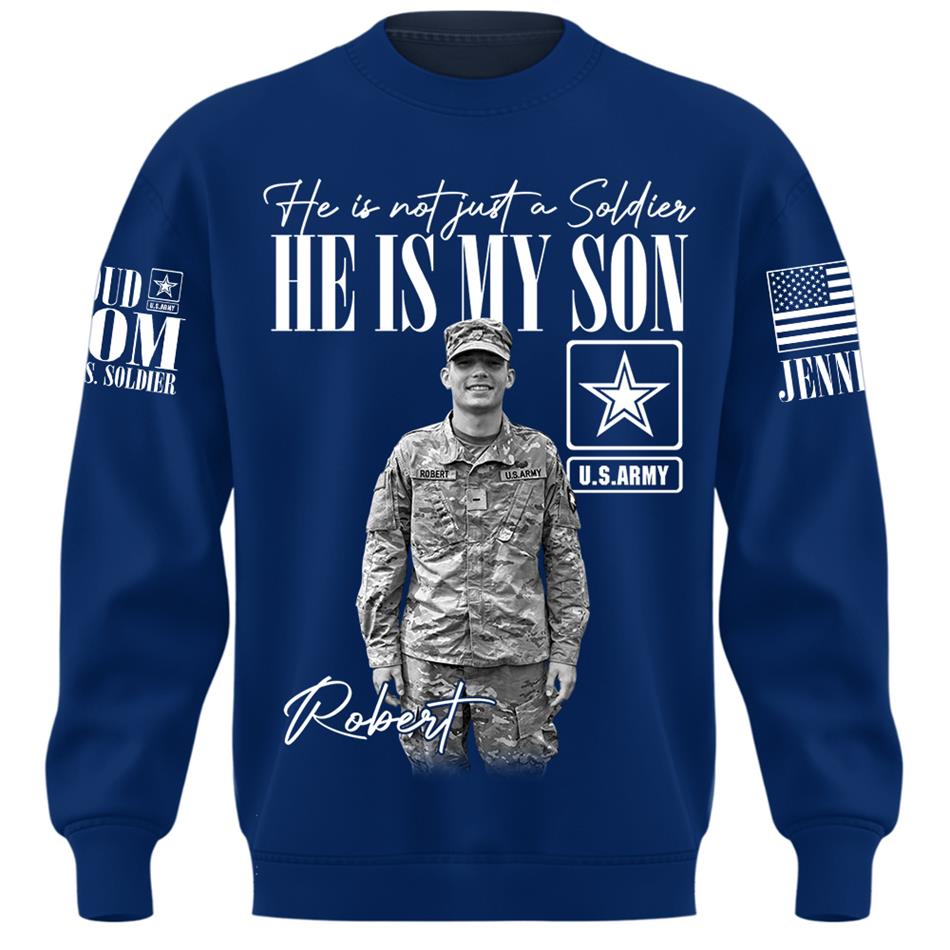 Personalized Vintage He Is Not Just A Soldier He Is My Son Custom Photos Retro Bootleg Shirt For Military Mom Sister Grandma H2511 Trna