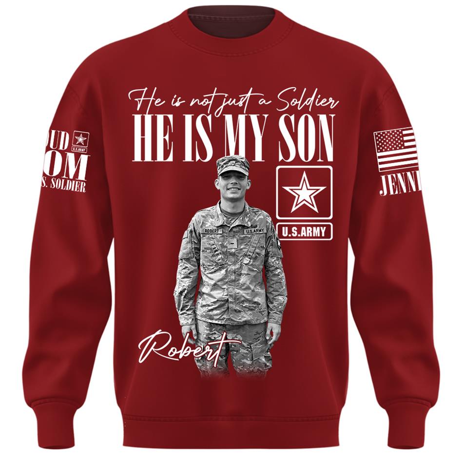 Personalized Vintage He Is Not Just A Soldier He Is My Son Custom Photos Retro Bootleg Shirt For Military Mom Sister Grandma H2511 Trna