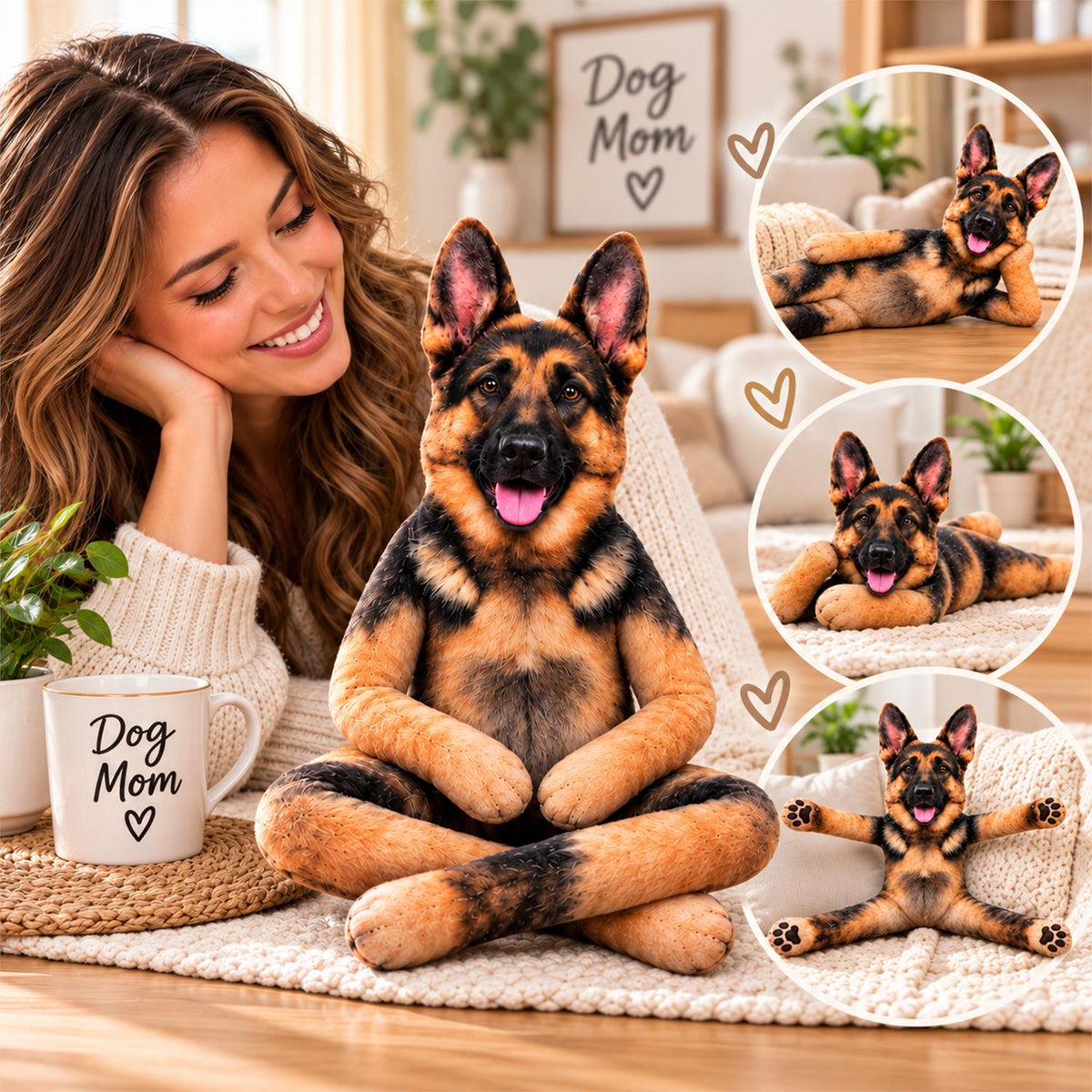 Personalized German Shepherd Photo Pet Squishy Toy Poseable Plush Doll, Funny Gift For Dog Mom, Dad, Cat Lover T1807 Hv01 TL06