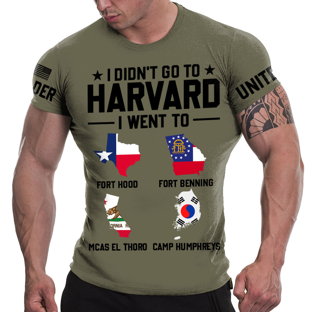 Personalized All Over Print Shirt For Patriotic Veterans - I Didn't Go To Harvard I Went To Military Base Location Once Army Always Army H2511