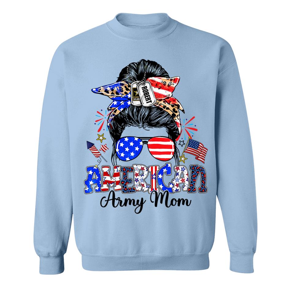 American Army Mom Custom Shirt For Proud Military Mom Sister Wife Grandma 4Th July Shirt H2511 Trna