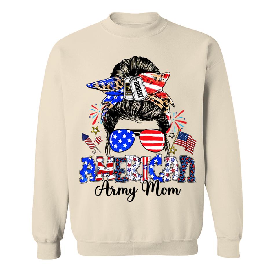 American Army Mom Custom Shirt For Proud Military Mom Sister Wife Grandma 4Th July Shirt H2511 Trna