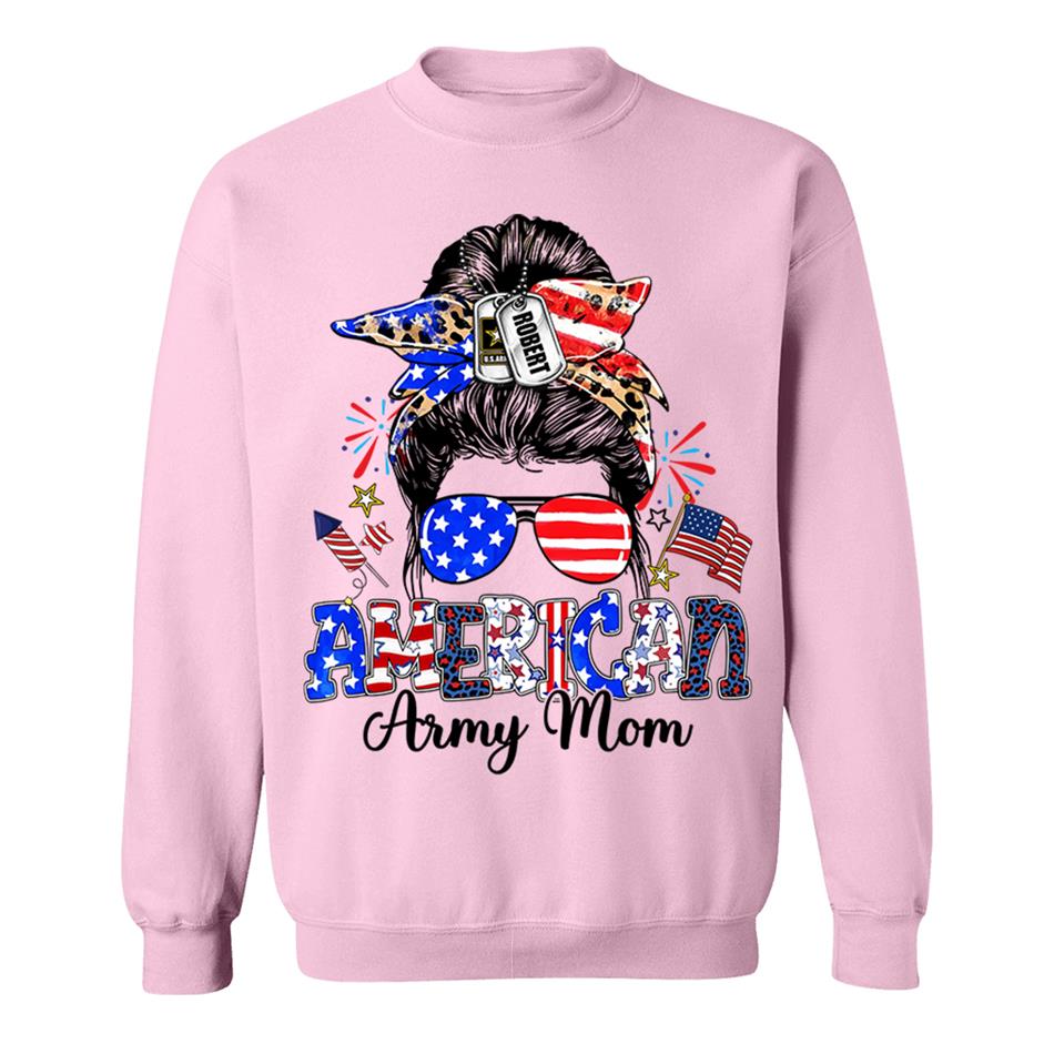 American Army Mom Custom Shirt For Proud Military Mom Sister Wife Grandma 4Th July Shirt H2511 Trna
