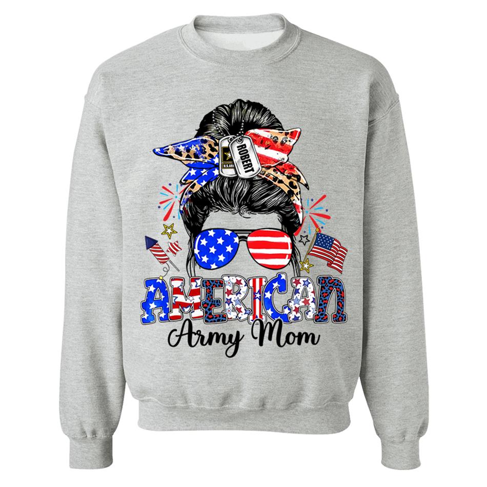 American Army Mom Custom Shirt For Proud Military Mom Sister Wife Grandma 4Th July Shirt H2511 Trna