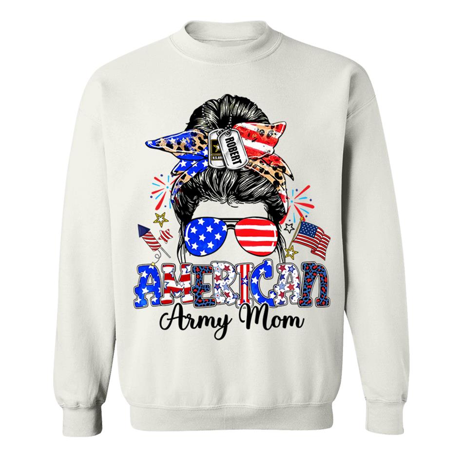 American Army Mom Custom Shirt For Proud Military Mom Sister Wife Grandma 4Th July Shirt H2511 Trna