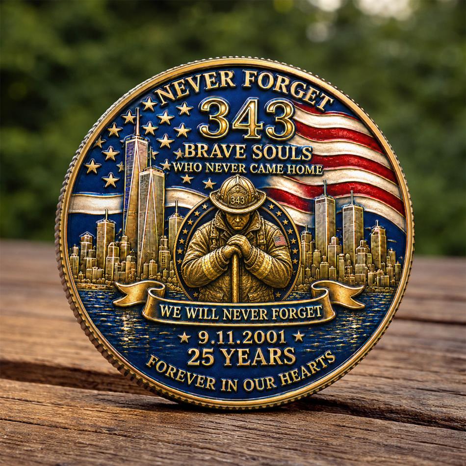 The Light Still Rises In Memory Of The 343 911 25 Years Never Foget Coin For Firefighter H2511 Trna
