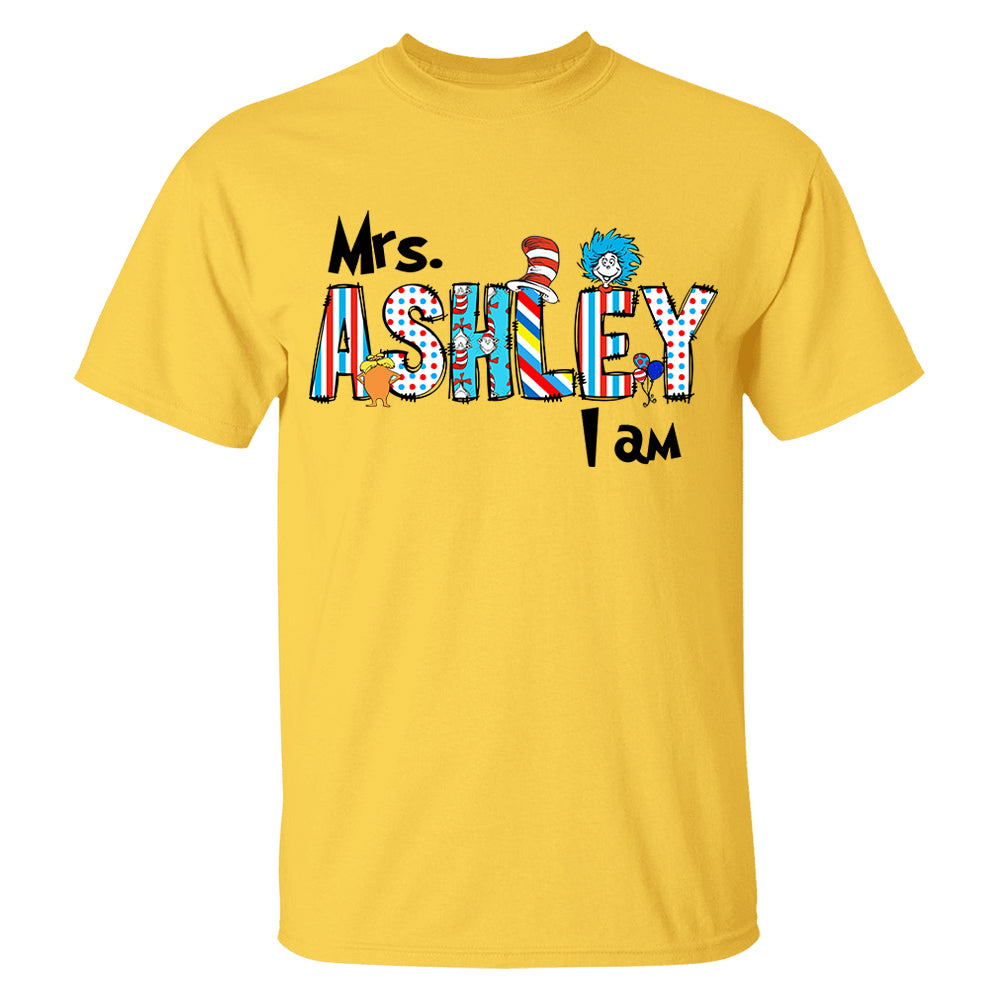 Personalized Teacher's Name Read Across America Teacher Things 1 Thing 2 Shirt H2511 Hn01