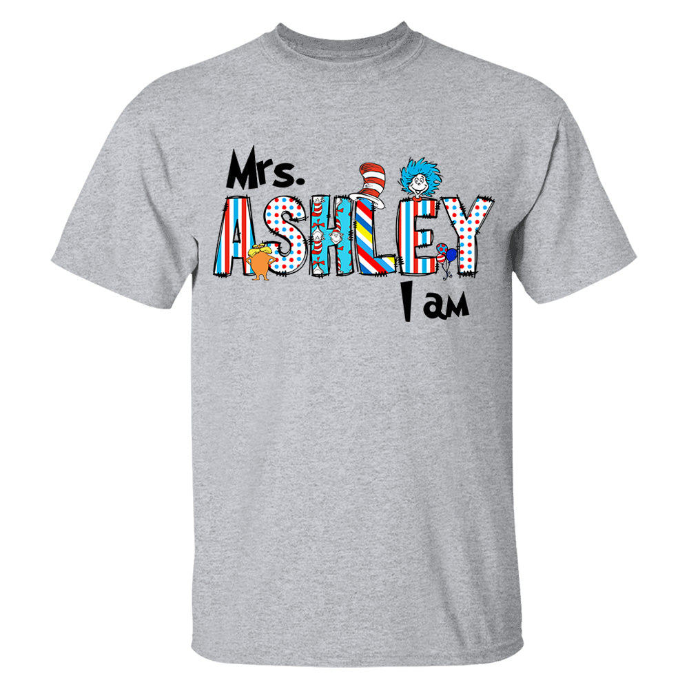 Personalized Teacher's Name Read Across America Teacher Things 1 Thing 2 Shirt H2511 Hn01