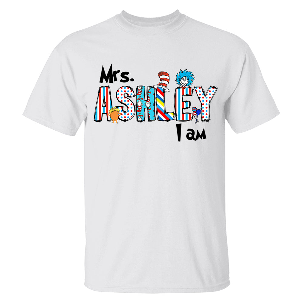 Personalized Teacher's Name Read Across America Teacher Things 1 Thing 2 Shirt H2511 Hn01