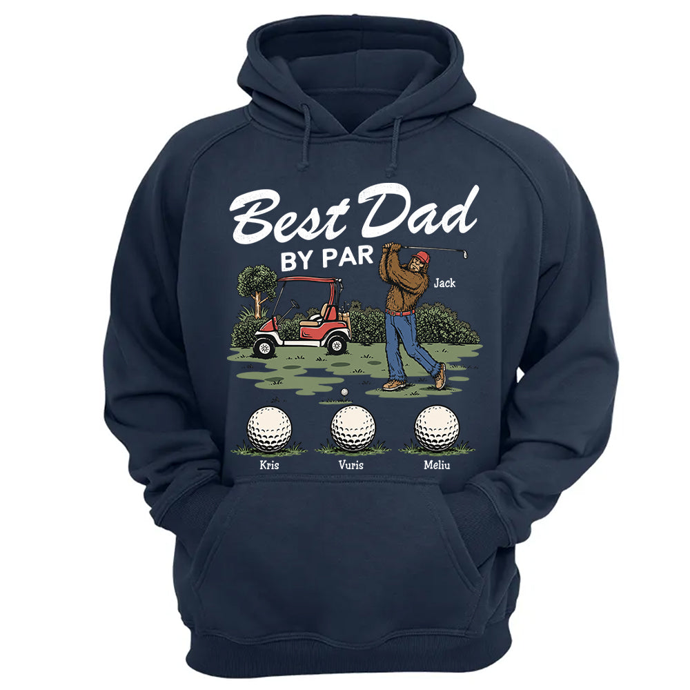 Best Dad By Par Personalized Shirt Bigfoot Golf Dad Shirt Funny Sasquatch Father's Day Gift For Golfers T1807 T24