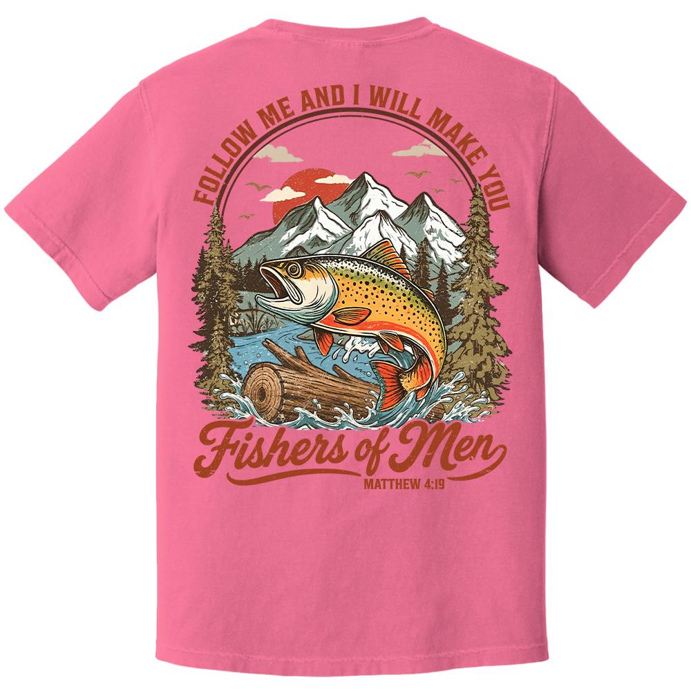 Follow Me and I Will Make You Fishers of Men Shirt - Matthew 4:19 Christian Fishing Shirt Hv01