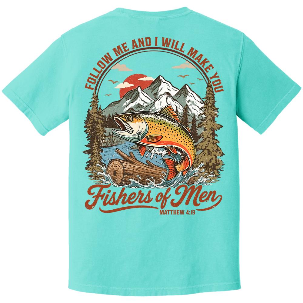 Follow Me and I Will Make You Fishers of Men Shirt - Matthew 4:19 Christian Fishing Shirt Hv01