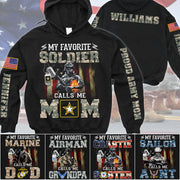 My Favorite Soldier Calls Me Mom Proud Army Mom Custom All Over Print Shirt Hoodie Gift For US Military Mom Dad Family Members H2511