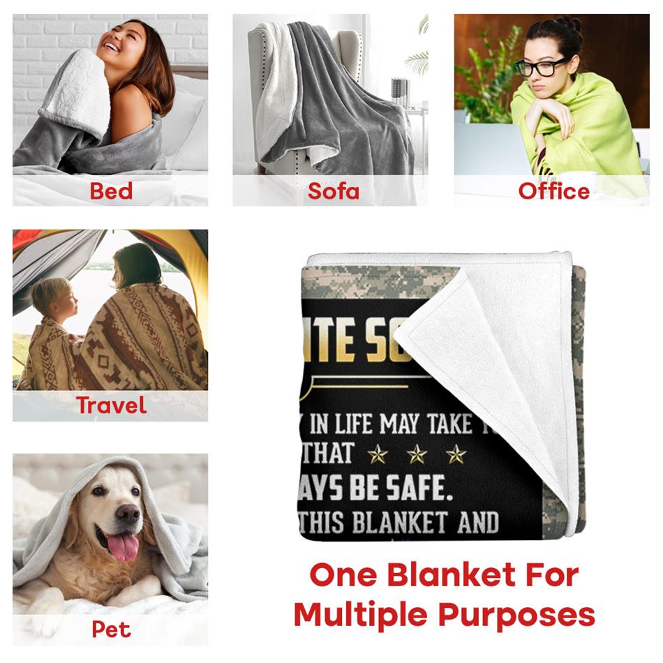 To My Favorite Soldier Military Going Away Gift For Son- Proud Army Mom Blanket From Proud Army Mom Sister H2511 Trna