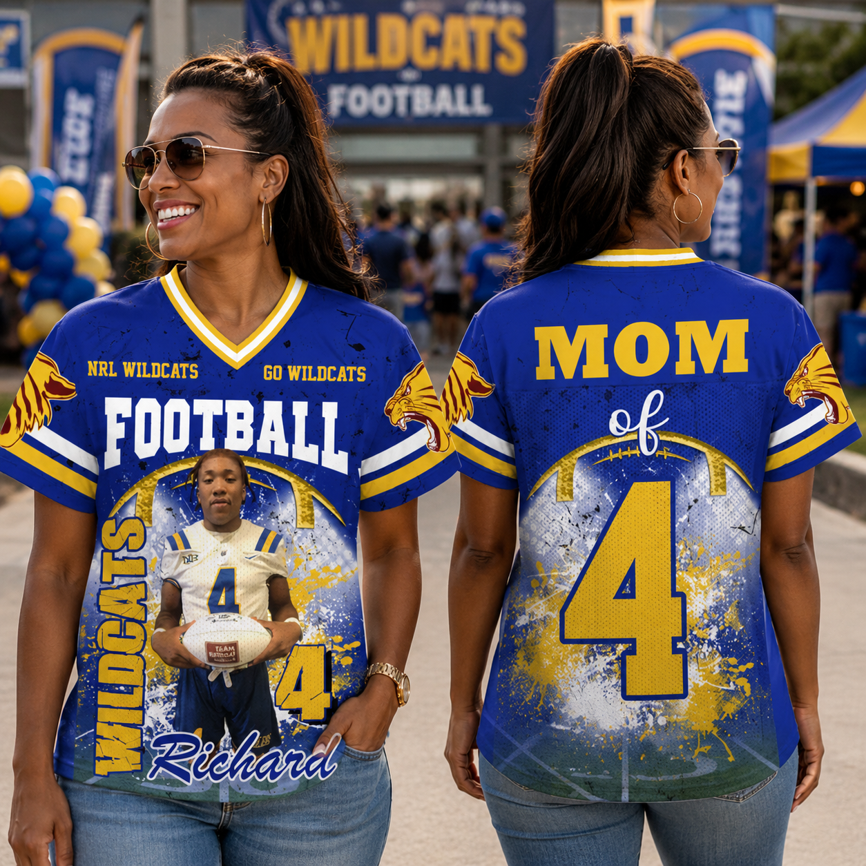 Custom Photo Football Jersey Game Day Shirt Gift For Sport Family H2511