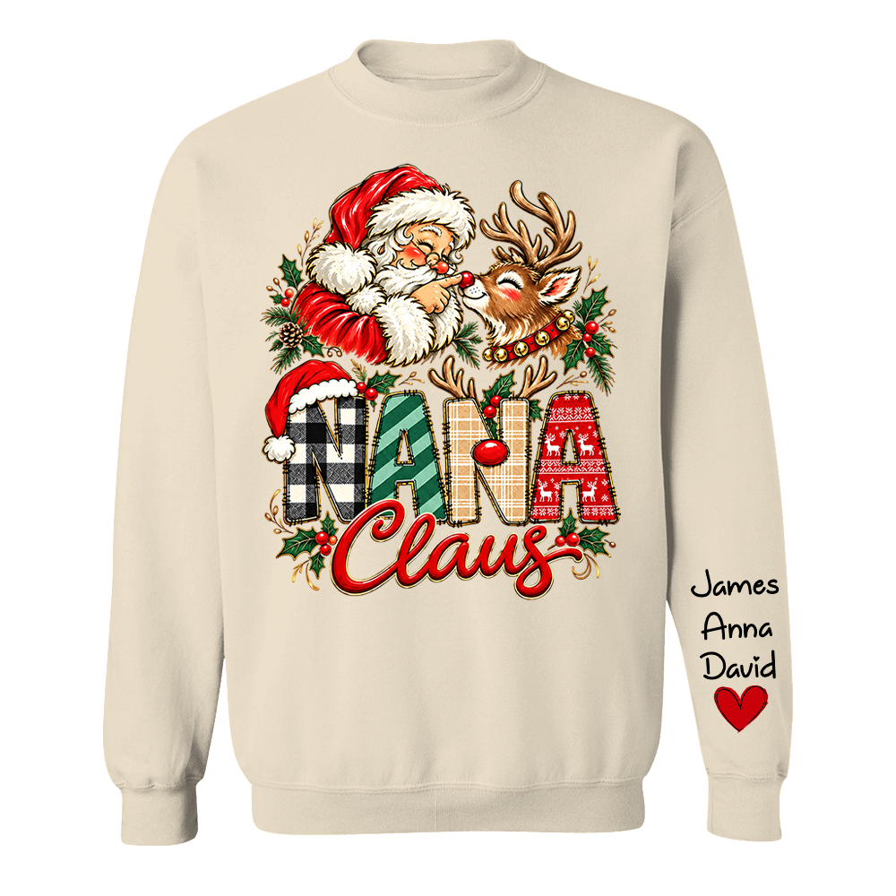 Gigi Claus Custom Sweatshirt - Best Family Christmas Gift for Grandma Santa Claus Boop Sweatshirt Reindeer, Santa Boop Funny Santa Sweatshirt New C2408 Tm01 NT01