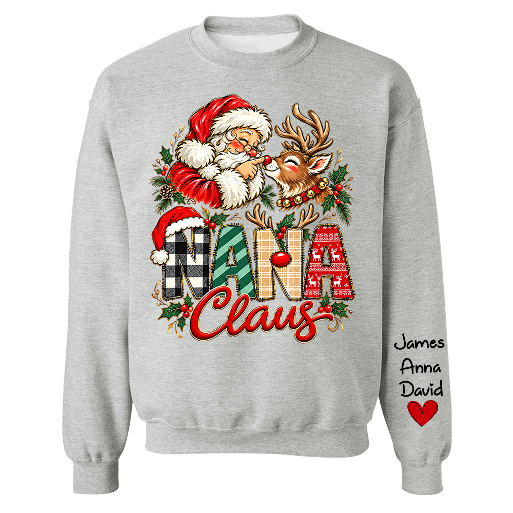 Gigi Claus Custom Sweatshirt - Best Family Christmas Gift for Grandma Santa Claus Boop Sweatshirt Reindeer, Santa Boop Funny Santa Sweatshirt New C2408 Tm01 NT01