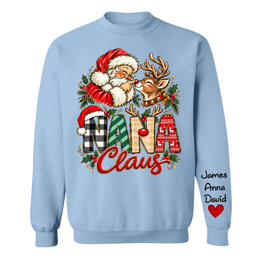 Gigi Claus Custom Sweatshirt - Best Family Christmas Gift for Grandma Santa Claus Boop Sweatshirt Reindeer, Santa Boop Funny Santa Sweatshirt New C2408 Tm01 NT01
